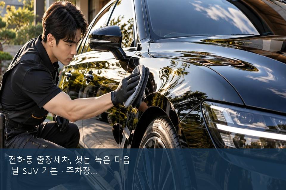전하동 출장세차, 첫눈 녹은 다음 날 SUV 기본 · 주차장에서 부른 날