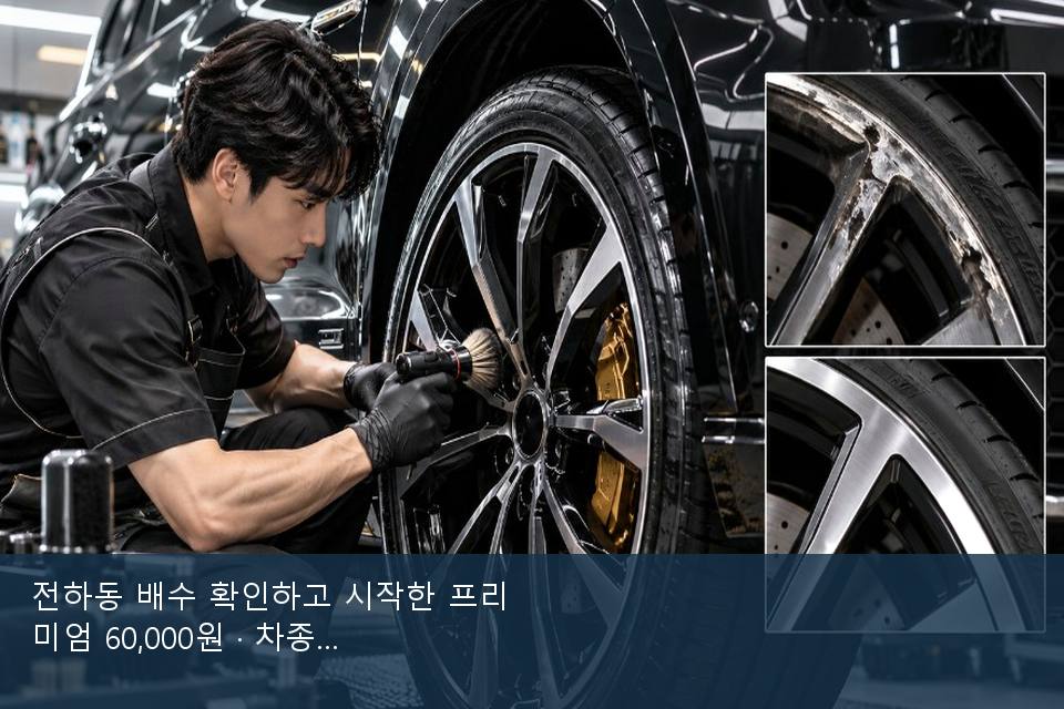 전하동 배수 확인하고 시작한 프리미엄 60,000원 · 차종 기준 금액